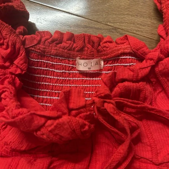 Red Off-Shoulder Dress - Picture 4 of 4